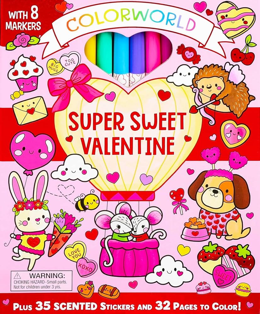 ColorWorld: Super Sweet Valentine: Plus 35 Stickers and 32 Pages to Color! cover image