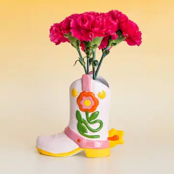 Cowboy Boot Vase